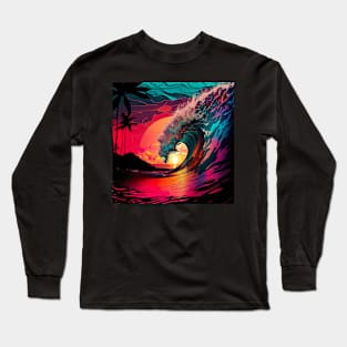 Wave in vibrant tones Long Sleeve T-Shirt